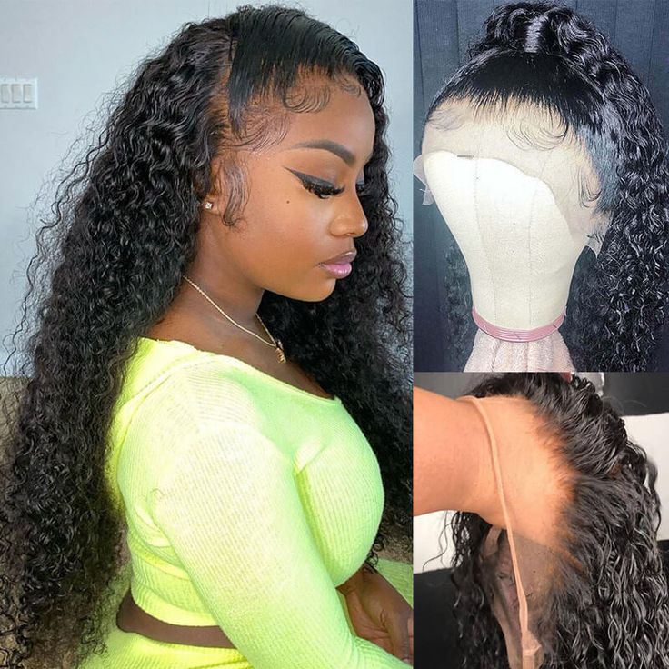 360 Full Lace Wigs Curly Wave Human Hair Wigs Transparent 360 Lace Front Wigs