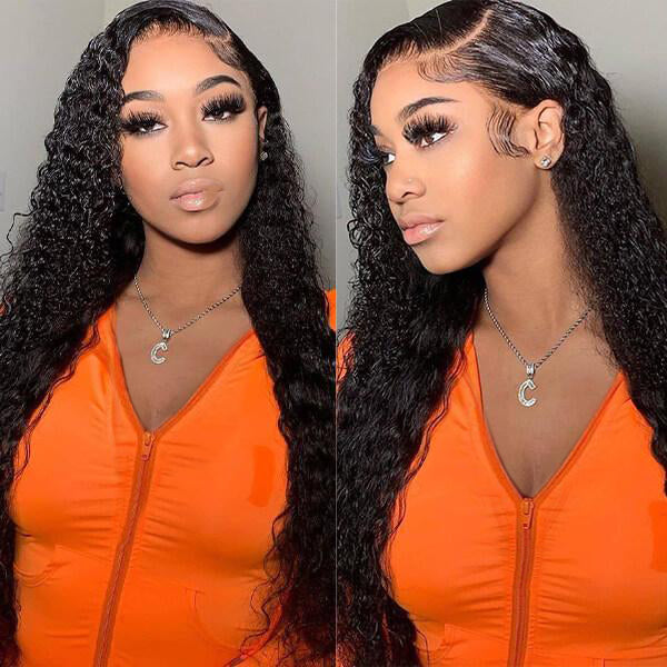 Brazilian Curly Virgin Human Hair 3 Bundles with 13x4 Lace Frontal