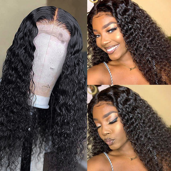HD Transparent 6x6 Lace Closure Wigs Kinky Curly Wave Virgin Human Hair Wigs