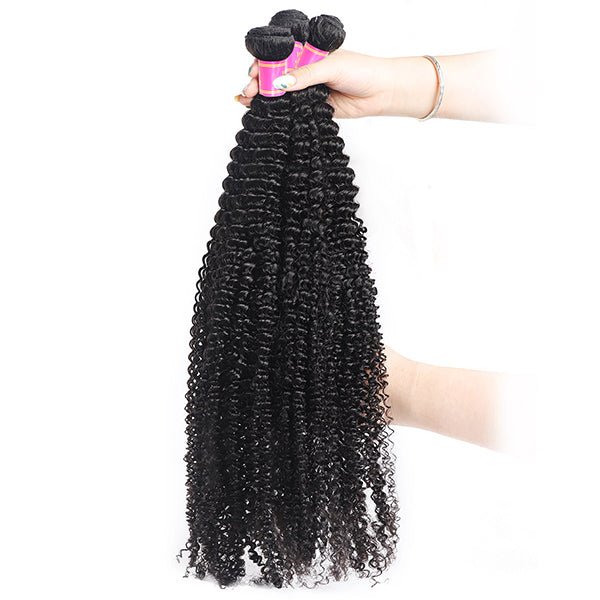 Peruvian Virgin Hair Kinky Curly Wave 3 Bundles 100% Human Hair Weave