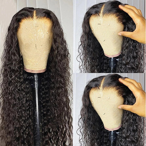 HD Transparent 6x6 Lace Closure Wigs Kinky Curly Wave Virgin Human Hair Wigs