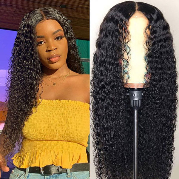 HD Transparent 6x6 Lace Closure Wigs Kinky Curly Wave Virgin Human Hair Wigs