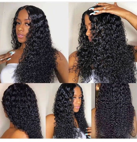 360 Full Lace Wigs Curly Wave Human Hair Wigs Transparent 360 Lace Front Wigs