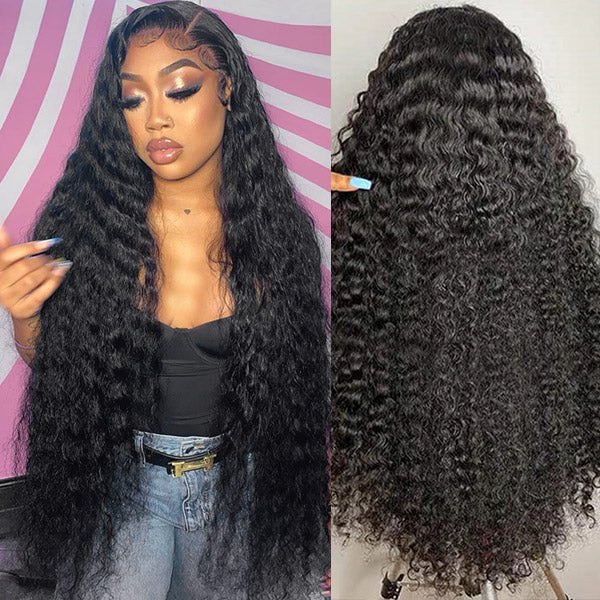 Deep Wave Lace Front Wig 13x4 Lace Frontal Wigs Deep Curly Human Hair Wigs 30 Inch