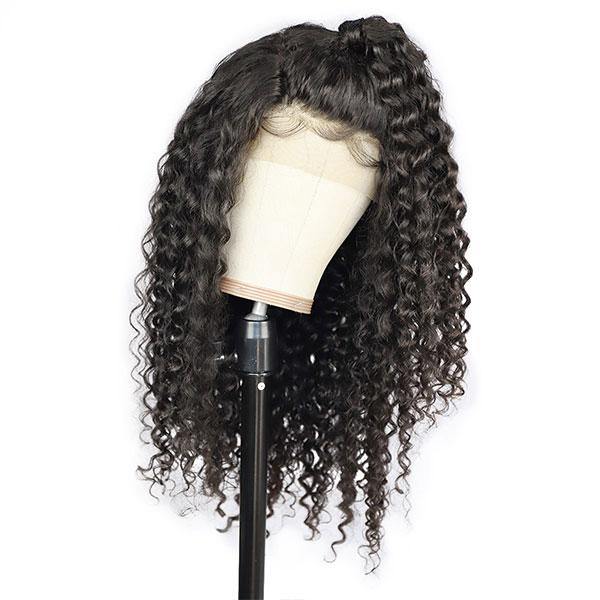 Deep Wave 4*4 Lace Front Wig 10A Peruvian Virgin Human Hair Wigs - MeetuHair