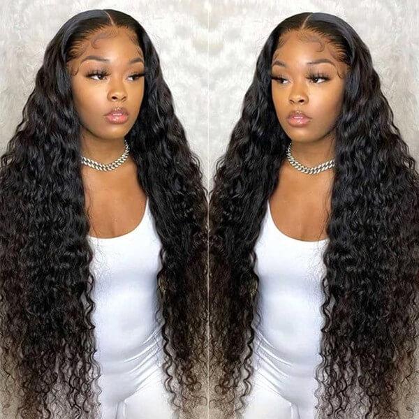 Deep Wave Wig 13x6 Lace Frontal Wigs Pre Plucked HD Lace Front Wig Human Hair