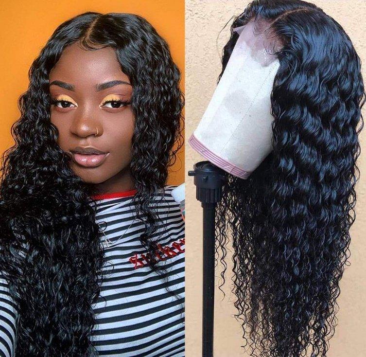 Deep Wave Hair Wig HD Transparent Lace Front Wig T Part Wigs - MeetuHair