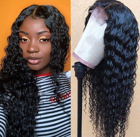 Deep Wave Hair Wig HD Transparent Lace Front Wig T Part Wigs - MeetuHair