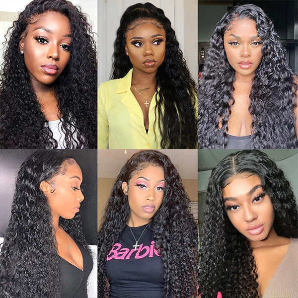 Deep Wave Lace Closure Wig 6x6 Lace Closure Human Hair Wigs Pre Plucked