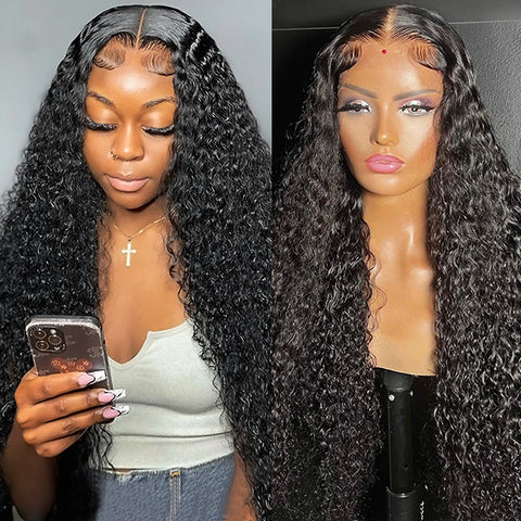 Deep Wave Lace Front Wigs HD Transparent 13x4 Lace Frotal Wig 40 Inches
