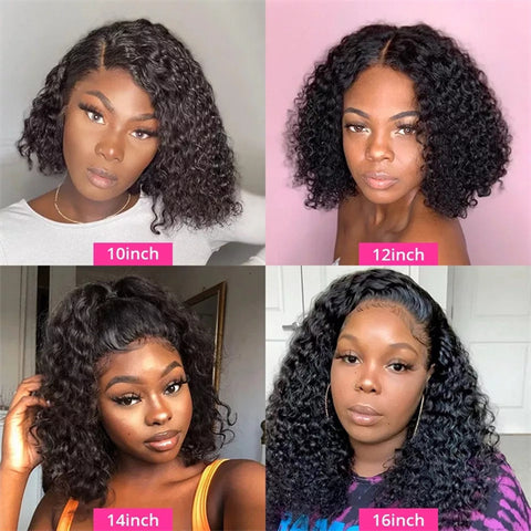 Deep Wave Bob Wig Bob Lace Frontal Wigs Human Hair Short Bob Wigs
