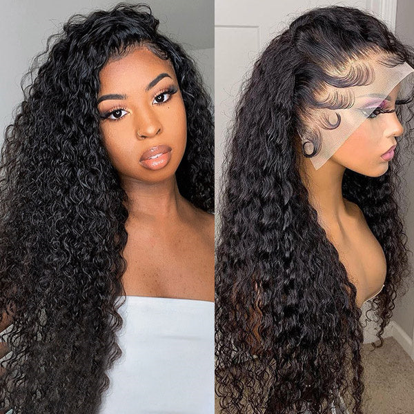 Full Lace Human Hair Wigs for Women HD Transparent Deep Wave Full Lace Wig Pre Plucked