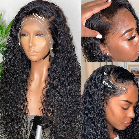 13x4 Lace Frontal Wig Deep Wave Glueless Human Hair Wigs Transparent 13x6 Lace Front Wigs