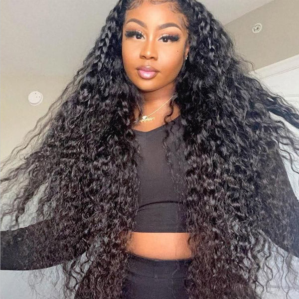 Deep Wave Lace Closure Wig 6x6 Lace Closure Human Hair Wigs Pre Plucked