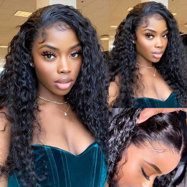360 Lace Front Wigs Deep Wave Lace Wigs Pre Plucked Transparent Humna Hair Wigs