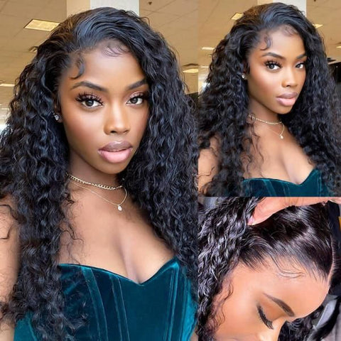 360 Lace Front Wigs Deep Wave Lace Wigs Pre Plucked Transparent Humna Hair Wigs