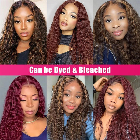 Deep Wave Human Hair Lace Front Wig 13x2 HD Lace Front Wigs Pre Plucked with Baby Hair