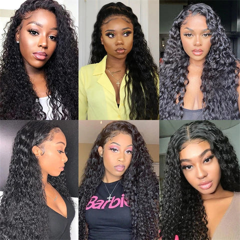 Deep Wave Human Hair Lace Front Wig 13x2 HD Lace Front Wigs Pre Plucked with Baby Hair