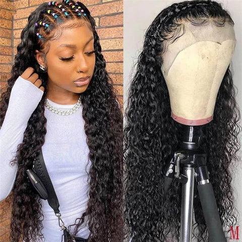 360 Lace Front Wigs Deep Wave Lace Wigs Pre Plucked Transparent Humna Hair Wigs