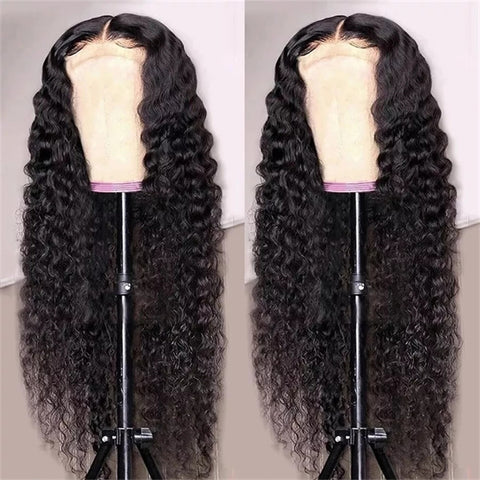 Deep Wave Human Hair Lace Front Wig 13x2 HD Lace Front Wigs Pre Plucked with Baby Hair