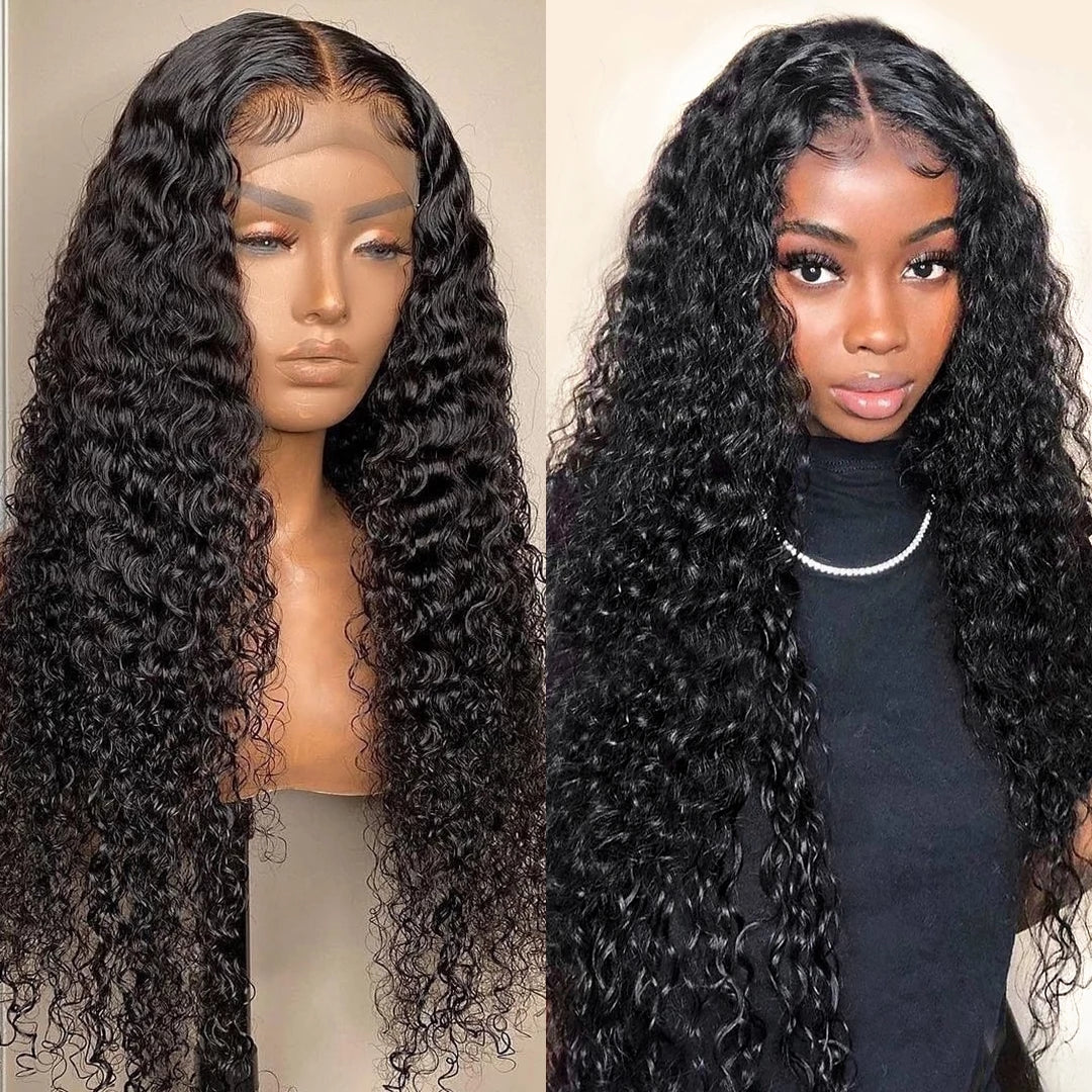 13x4 Lace Frontal Wig Deep Wave Glueless Human Hair Wigs Transparent 13x6 Lace Front Wigs