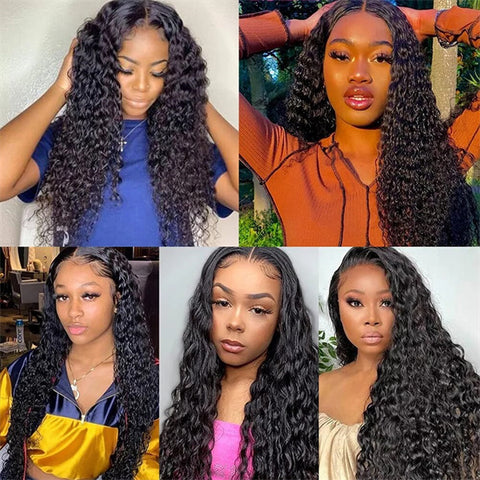 Full Lace Human Hair Wigs for Women HD Transparent Deep Wave Full Lace Wig Pre Plucked