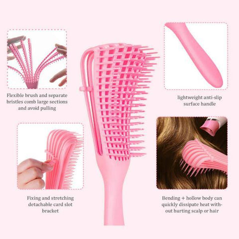 Detangle Brush Adjust Hair Brush Scalp Massage Comb Hairdressing Styling Tools - MeetuHair