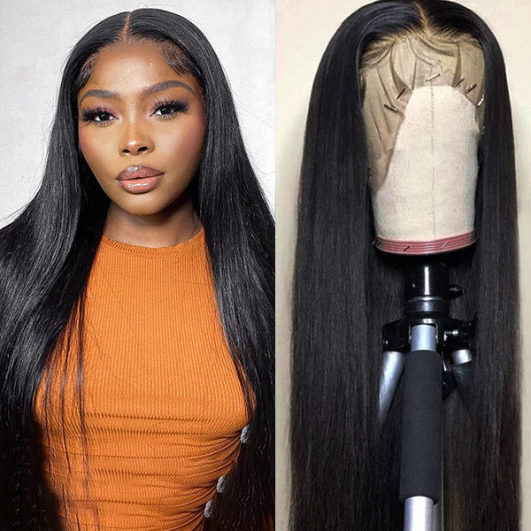 Straight Hair Full Lace Human Hair Wigs Transparent Full Lace Wig Pre Plucked
