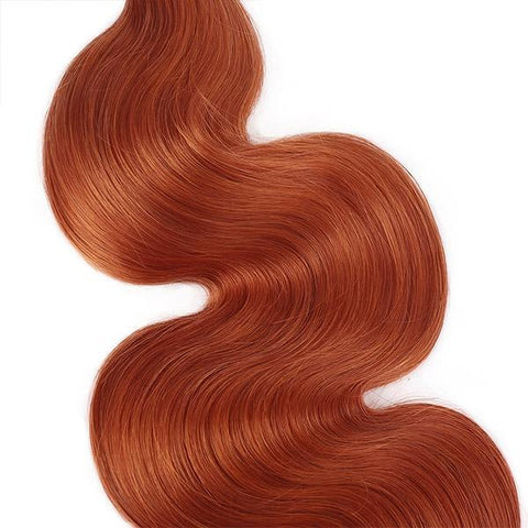 Ginger Color Body Wave Hair 3 Bundles with 4x4 Lace Closure - MeetuHair