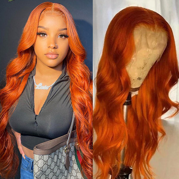 Ginger Body Wave Wigs Pre Plucked Ginger HD Lace Wig T Part Lace Wigs