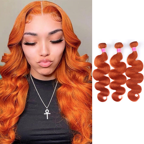 Ginger Body Wave Hair 3 Bundles Virgin Colored Human Hair Extensions