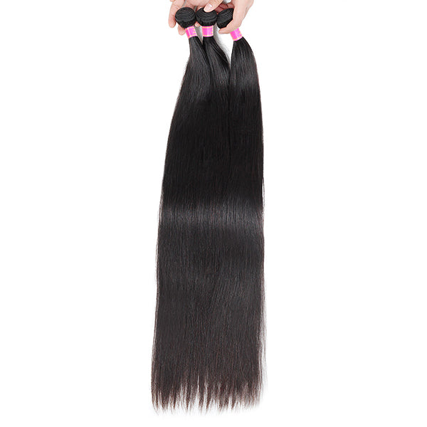 Malaysian Straight Hair Weave 3 Bundles 100% Unprocessed Human Hair Extensions