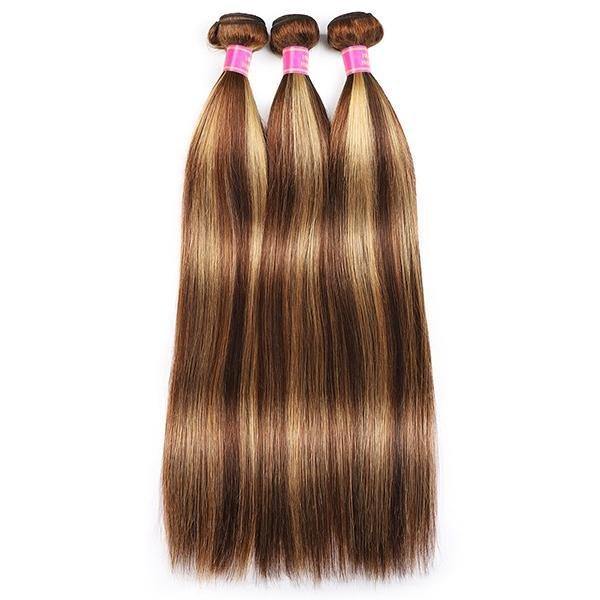 Highlight Brazlian Straight Hair 3 Bundles Virgin Remy Human Hair Weave - MeetuHair