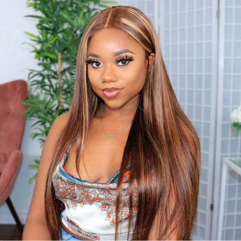 Highlight Honey Blonde Straight Hair Bundles 4 Bundles Virgin Human Hair Weave - MeetuHair