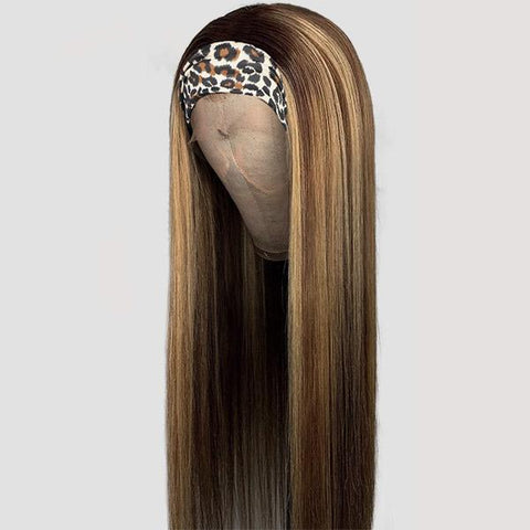 Highlights Wig Straight Hair Headband Wig Affordable Natural Hair Half Wigs - MeetuHair