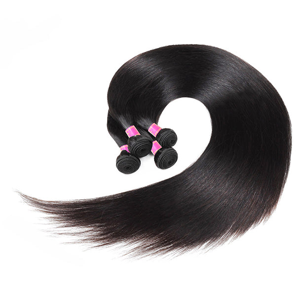 Meetu Straight Human Hair 3 Bundles Virgin Indian Human Hair Extensions