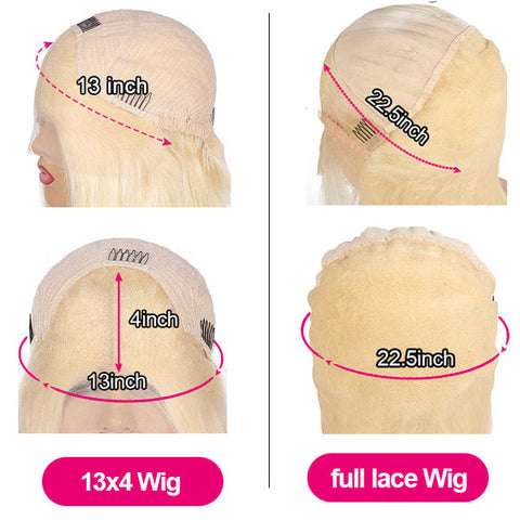 Honey Blonde Wigs Straight Hair Full Lace Human Hair Wigs Transparent 613 13x4 Front Wig
