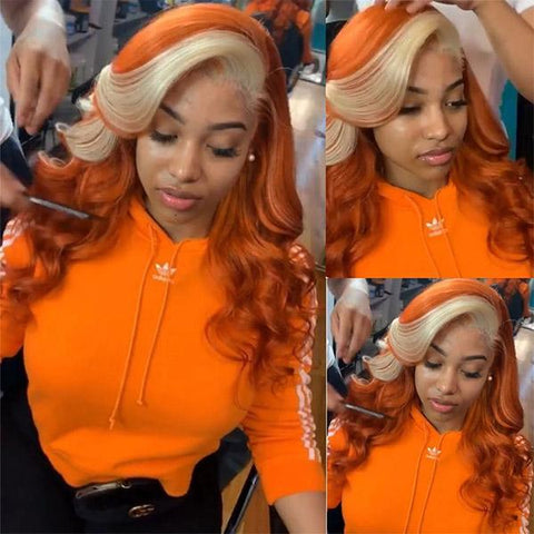 Ginger Blonde Wig 13x4 HD Lace Front Wig Body Wave Human Hair Wigs