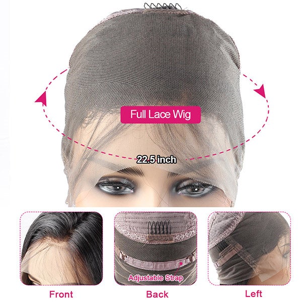 Full Lace Human Hair Wigs for Women HD Transparent Deep Wave Full Lace Wig Pre Plucked