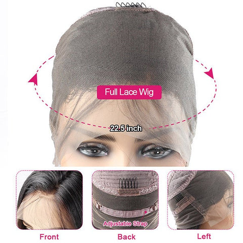 Full Lace Human Hair Wigs for Women HD Transparent Deep Wave Full Lace Wig Pre Plucked