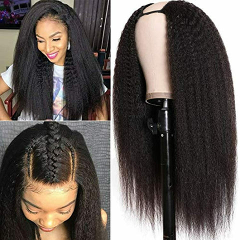 U Part Wig Silky Straight Human Hair Glueless Wigs for Women