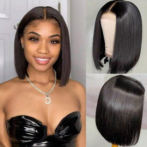 Lace Closure Wig Straight Hair Lace Wigs Human Hair Short Bob Wigs - MeetuHair
