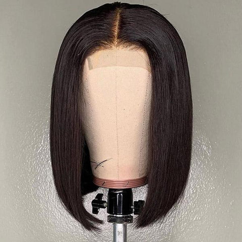 Lace Closure Wig Straight Hair Lace Wigs Human Hair Short Bob Wigs - MeetuHair