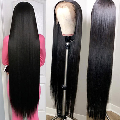Long Human Hair Wigs 13x4 Lace Front Wig 40 Inches Straight Hair HD Transparent Lace Wigs