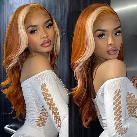 Ginger Blonde Wig 13x4 HD Lace Front Wig Body Wave Human Hair Wigs