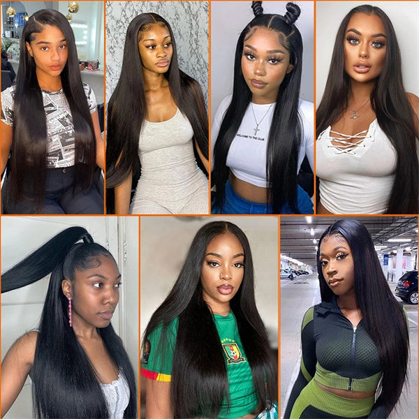Straight Hair Full Lace Human Hair Wigs Transparent Full Lace Wig Pre Plucked