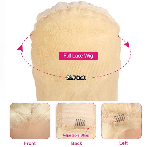 Honey Blonde Wigs Straight Hair Full Lace Human Hair Wigs Transparent 613 Wig