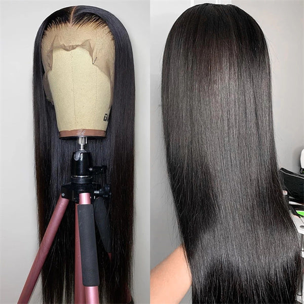 Straight Hair Full Lace Human Hair Wigs Transparent Full Lace Wig Pre Plucked