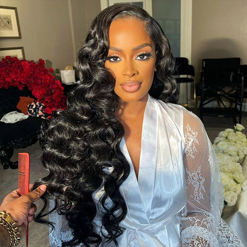 13x4 Lace Front Wigs Loose Wave Wig Malaysian Glueless Human Hair Wigs HD Transparent Lace Frontal Wig