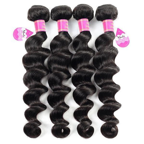 Loose Deep Wave 4 Bundles with 13*4 Lace Frontal 10A Brazilian Virgin Human Hair - MeetuHair